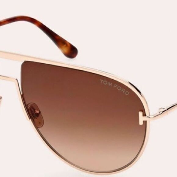 Tom Ford Theo 60mm Gradient Pilot Sunglasses Rose Gold MSPR $ 550.00 - Picture 8 of 8